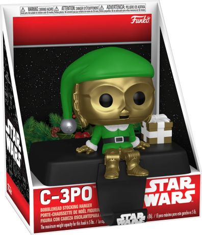 Figurine Funko Pop Star Wars : Noël C-3PO - Porte-Chaussette de Noël
