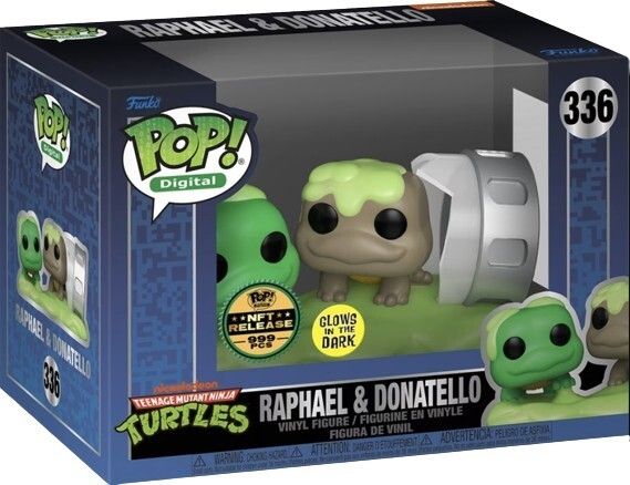 Figurine Funko Pop Tortues Ninja #336 Raphael & Donatello - Glow in the Dark - Digital Pop