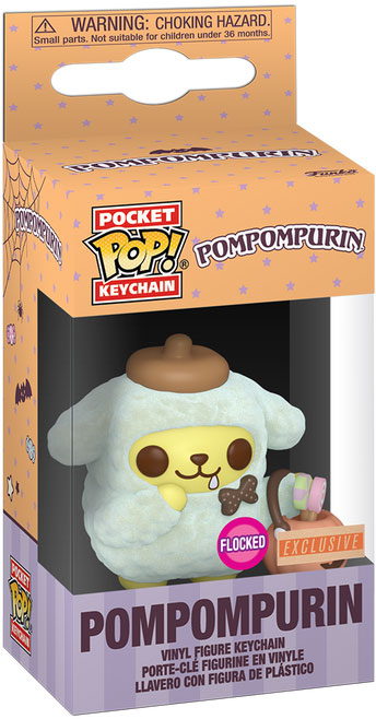 Figurine Pop Sanrio pas cher : Pompompurin (Flocked) - Porte-clés
