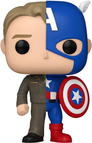 Figurine Funko Pop Marvel Comics #1431 Captain America/Steve Rogers (Moitié)