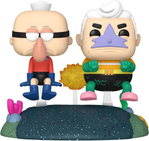 Figurine Funko Pop Bob l'Eponge #126 Homme Sirène et Bernard l’Ermite avec Boatmobile invisible