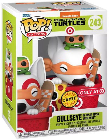 Figurine Funko Pop Icônes de Pub #243 Bullseye avec Masque de Ninja avec Mikey [Chase]