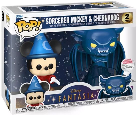 Figurine Funko Pop Fantasia [Disney] Mickey l'apprenti sorcier & Chernabog - Pack