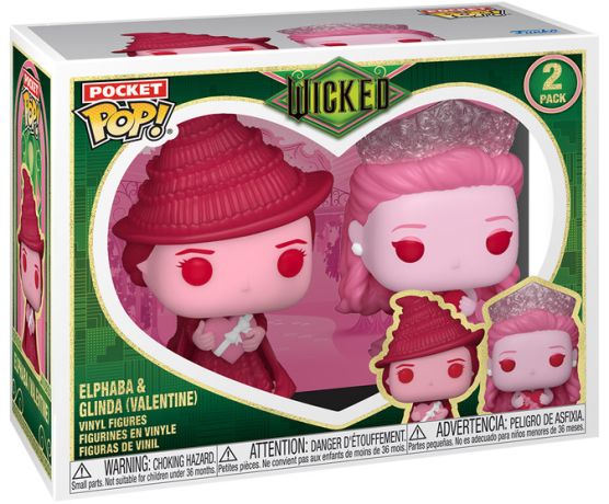 Figurine Funko Pop Wicked Elphaba & Glinda Pocket (Saint-Valentin) - Pack