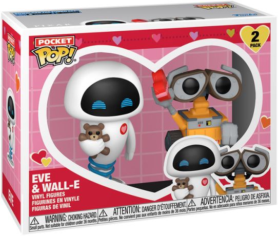 Figurine Funko Pop WALL-E [Disney] Walle-E & Eve Pocket (Saint-Valentin) - Pack