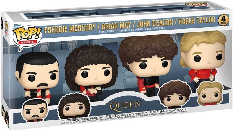 Figurine Funko Pop Queen Freddie Mercury / Brian May / John Deacon / Roger Taylor (Radio Gaga) - Pack