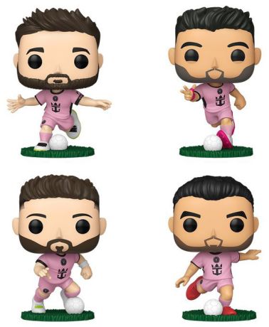 Figurine Funko Pop FIFA / Football Lionel Messi / Luis Suarez / Jordi Alba / Sergio Busquets (Inter Miami CF) - Pack