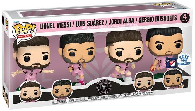 Figurine Funko Pop FIFA / Football Lionel Messi / Luis Suarez / Jordi Alba / Sergio Busquets (Inter Miami CF) - Pack