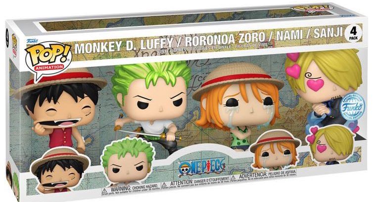 Figurine Funko Pop One Piece Luffy / Zoro / Nami / Sanji - Pack