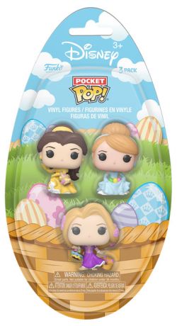 Figurine Funko Pop Disney Ultimate Princess Raiponce / Belle / Cendrillon (Pâques) - Pack Pocket