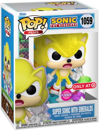 Figurine Funko Pop Sonic le Hérisson #1059 Super Sonic avec Émeraudes - Flocked