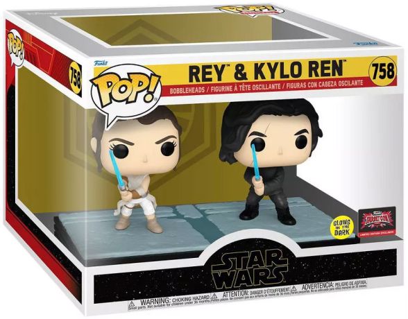 Figurine Funko Pop Star Wars 9 : L'Ascension de Skywalker #758 Rey & Kylo Ren - Moment