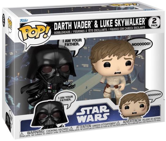 Figurine Funko Pop Star Wars 5 : L'Empire Contre-Attaque Dark Vador & Luke Skywalker (Je suis ton père) - Pack