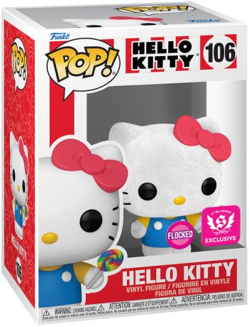 Figurine Funko Pop Sanrio #106 Hello Kitty avec Sucette - Flocked