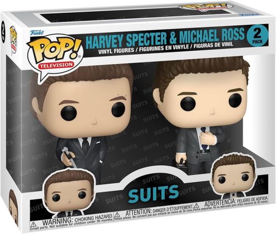 Figurine Funko Pop Suits Avocats sur mesure Harvey Specter & Michael Ross - Pack