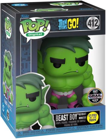 Figurine Funko Pop Teen Titans Go! #412 Beast Boy en Beast Monster - Digital Pop