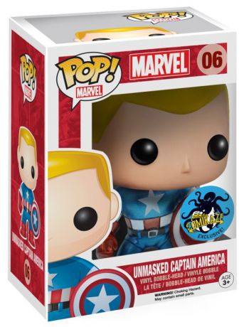 Figurine Funko Pop Marvel Comics #06 Captain America sans masque - Métallique