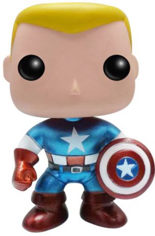 Figurine Funko Pop Marvel Comics #06 Captain America sans masque - Métallique