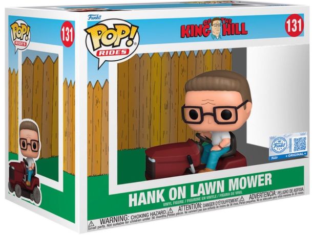 Figurine Funko Pop Les Rois du Texas #131 Hank sur la Tondeuse à gazon