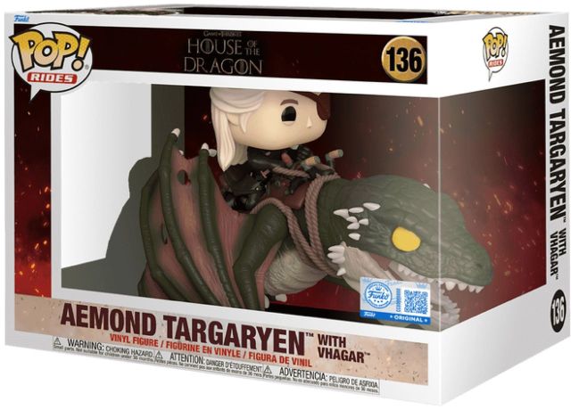 Figurine Funko Pop House of the Dragon #136 Aemond Targaryen avec Vhagar