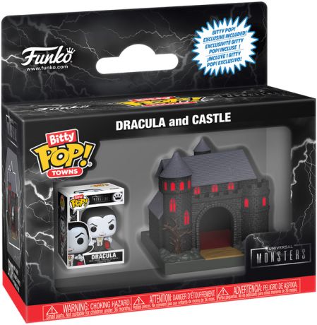 Figurine Funko Pop Universal Monsters Dracula et le Château - Bitty Pop