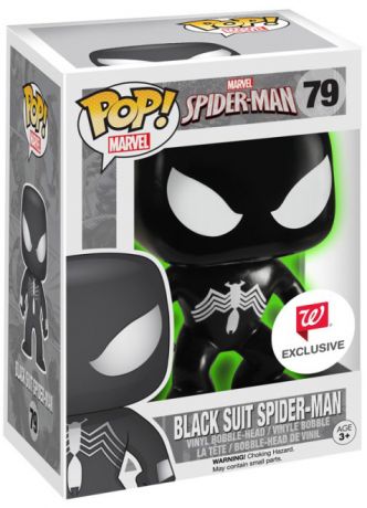 Figurine Funko Pop Marvel Comics #79 Spider-Man costume noir - Brillant dans le noir