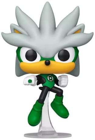 Figurine Funko Pop Sonic le Hérisson #592 Silver en Green Lantern