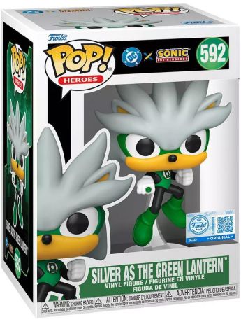 Figurine Funko Pop Sonic le Hérisson #592 Silver en Green Lantern