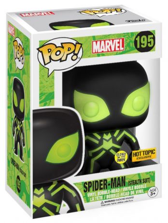 Figurine Funko Pop Marvel Comics #195 Spider-Man tenue d'infiltration - Brillant dans le noir