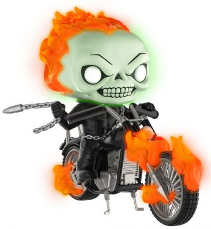 Figurine Funko Pop Marvel Comics #33 Ghost Rider sur moto - Brillant dans le noir
