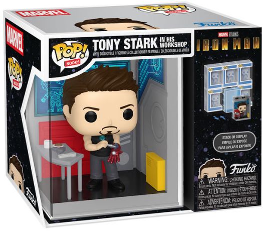 Figurine Funko Pop Marvel Studios - L'anniversaire des 10 ans Tony Stark dans son atelier - Nook