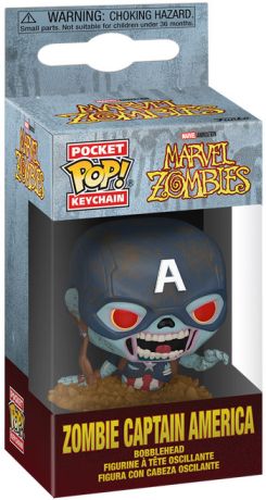 Figurine Funko Pop Marvel Zombies Zombie Captain America - Porte-clés
