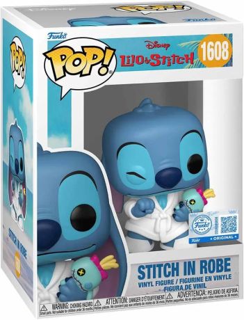Figurine Funko Pop Lilo et Stitch [Disney] #1608 Stitch en Peignoir avec Scrump