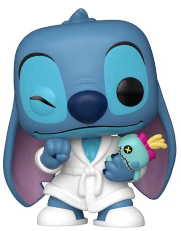 Figurine Funko Pop Lilo et Stitch [Disney] Stitch en Peignoir avec Scrump