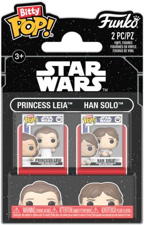Figurine Funko Pop Star Wars Divers Princesse Leia & Han Solo - Pack Bitty Pop
