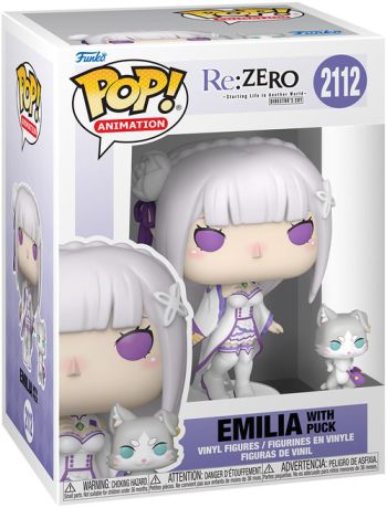 Figurine Funko Pop Re:Zero - Re:vivre dans un autre monde à partir de zéro #2112 Emilia avec Puck