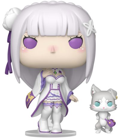 Figurine Funko Pop Re:Zero - Re:vivre dans un autre monde à partir de zéro #2112 Emilia avec Puck