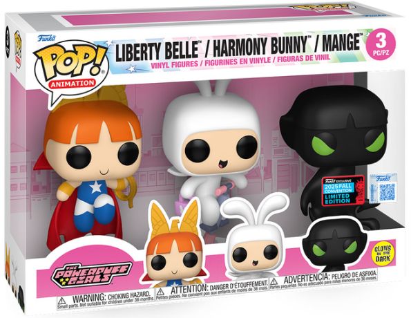 Figurine Funko Pop Les Supers Nanas Liberty Belle, Harmony Bunny, Mange - Pack