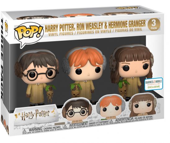 Figurine Funko Pop Harry Potter Harry, Ron, Hermione Herbologie - 3 pack