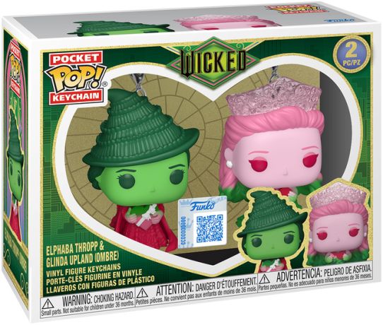 Figurine Funko Pop Wicked Elphaba Thropp & Glinda Upland (Ombre) - Porte-clés