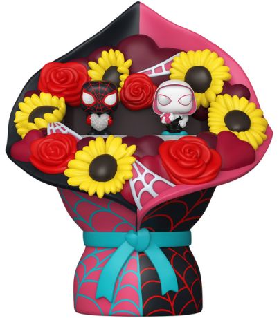 Figurine Funko Pop Marvel Comics Mile Morales & Ghost Spider Bouquet (Saint-Valentin) - Pack