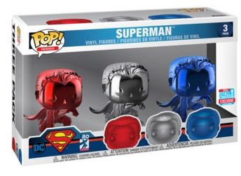 Figurine Funko Pop Justice League [DC] Superman - 3 pack - Chromé - Fall Convention