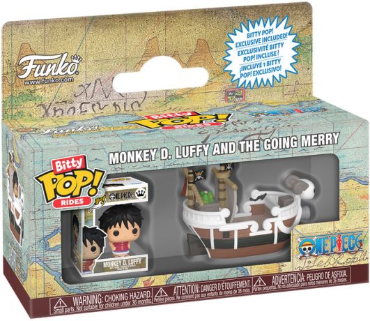 Figurine Funko Pop One Piece Monkey D. Luffy et le Vogue Merry - Bitty Pop