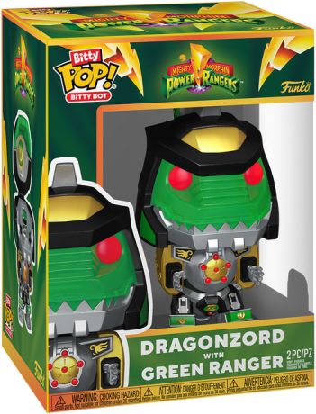 Figurine Funko Pop Power Rangers Dragonzord avec Ranger Vert - Bitty Bot
