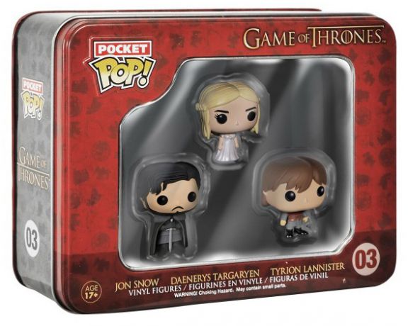 Figurine Funko Pop Game of Thrones Jon, Tyrion & Daenerys - 3 pack - Pocket