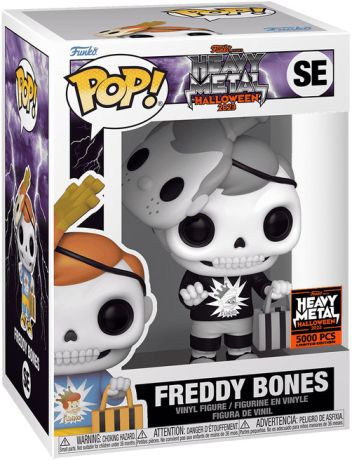 Figurine Funko Pop Freddy Funko Freddy Bones Heavy Metal (Noir & Blanc)