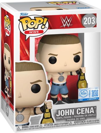 Figurine Funko Pop WWE #203 John Cena avec Ceinture de Champion Spinner