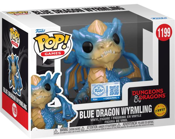 Figurine Funko Pop Donjons & Dragons #1199 Dragon bleu, dragonnet (Métallique) [Chase]