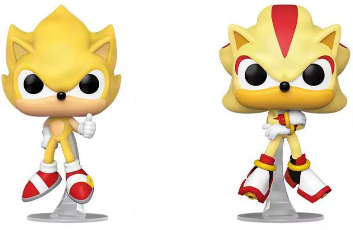 Figurine Funko Pop Sonic le Hérisson Super Sonic & Super Shadow - Pack