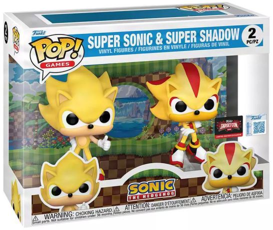 Figurine Funko Pop Sonic le Hérisson Super Sonic & Super Shadow - Pack